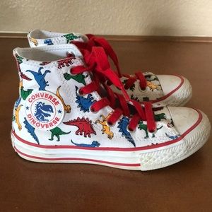 Little boys high top dinosaur Converse
